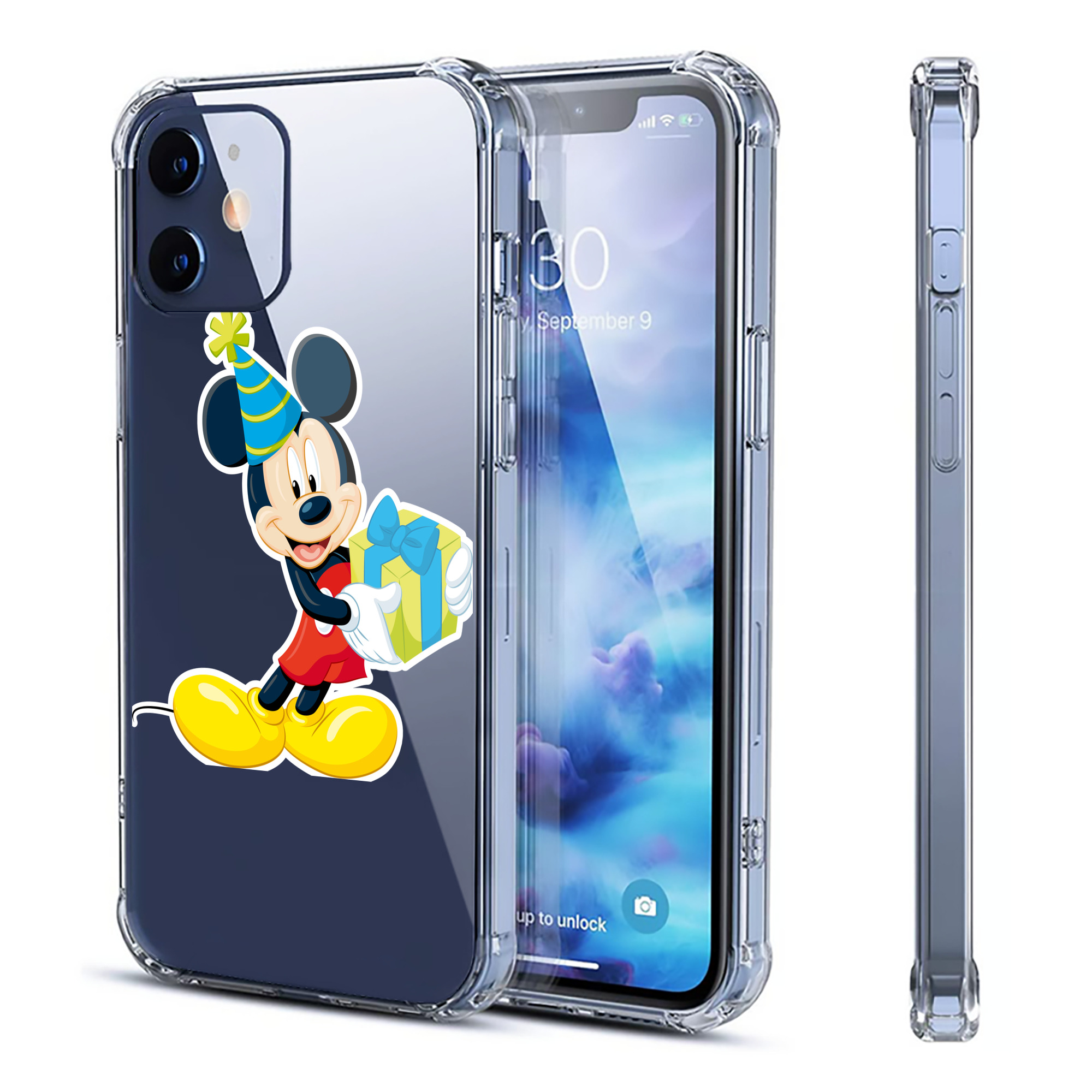 （画像用） ミッキーマウス Mickey Mouse 【iPhone 12シリーズ対応】透明スマホケース（クリアソフトケース）